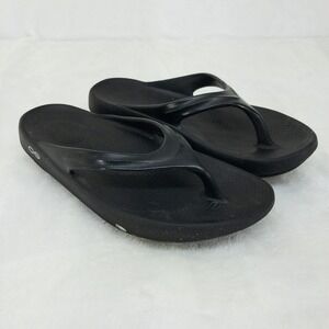 OOFOS OOriginal Sandal Womens 7 Black Recovery Flip Flops Comfort Thong Shoes